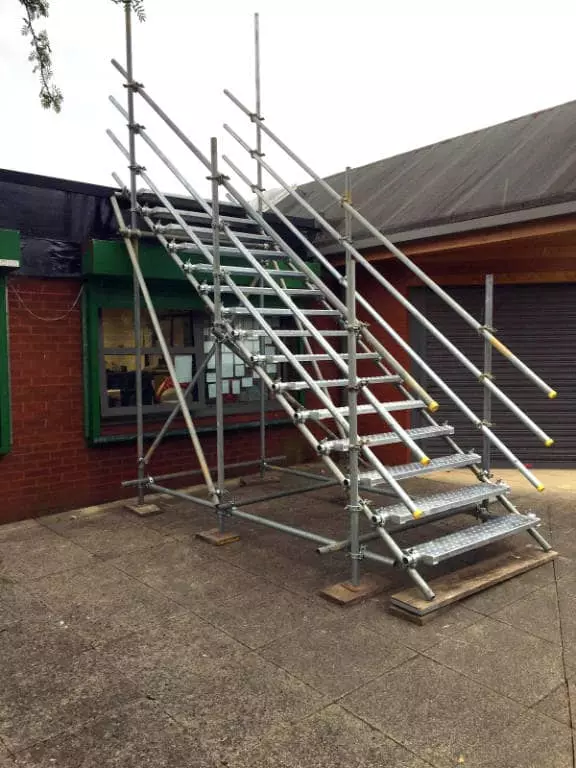 HAKI temporary staircase on a scaffold