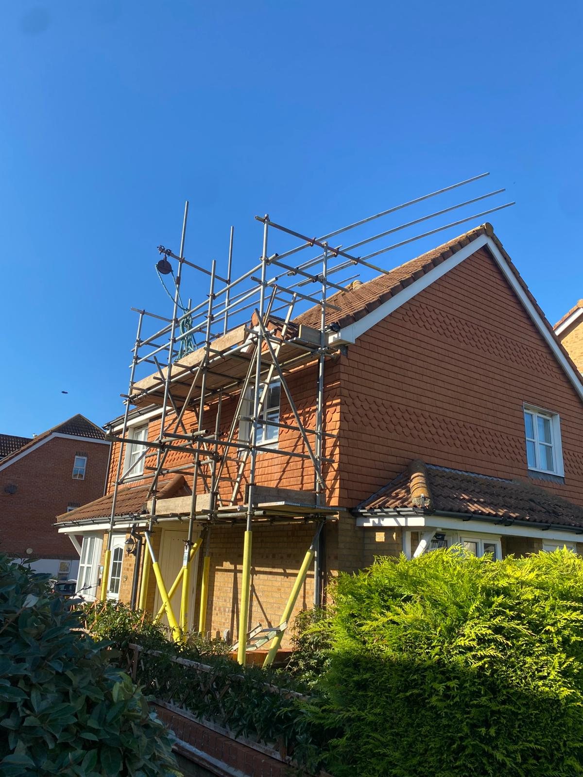 HTK access scaffold to a roof for solar panel installation